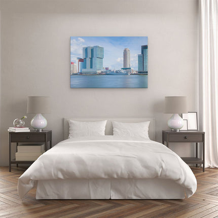 Canvas schilderij slaapkamer Rotterdamse Skyline Aan Het Water