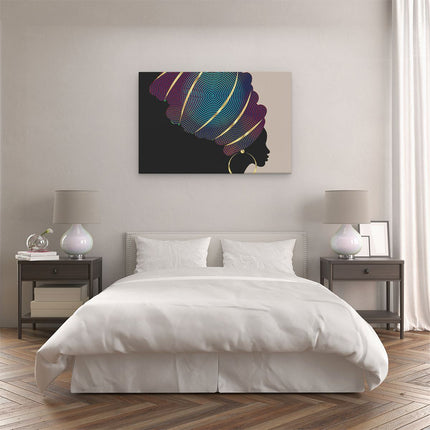 Canvas schilderij slaapkamer Afrikaanse Vrouw Met Een Tulband