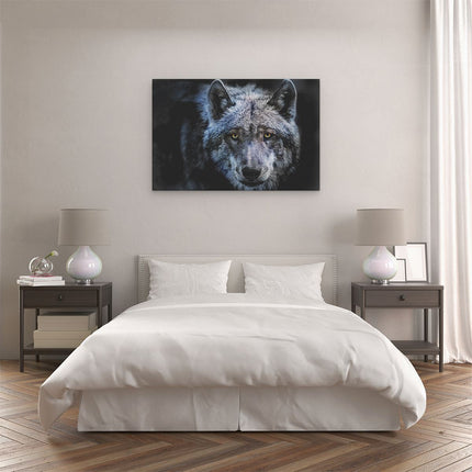 Canvas schilderij slaapkamer Grijze Wolvenkop - Wolf