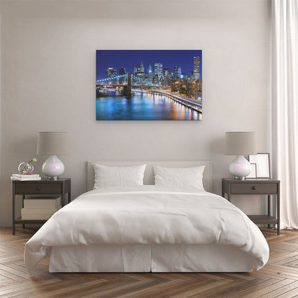 Canvas schilderij slaapkamer Skyline New York In Het Centrum