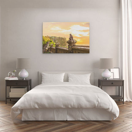 Canvas schilderij slaapkamer Aap Op De Uluwatu Tempel In Bali