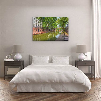 Canvas schilderij slaapkamer Oudegracht In Utrecht