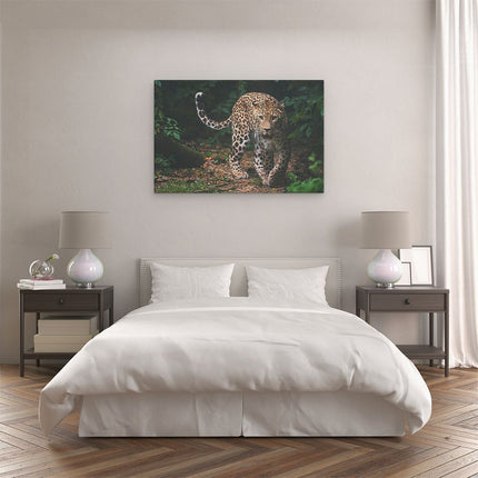 Canvas schilderij slaapkamer Luipaard In Het Bos
