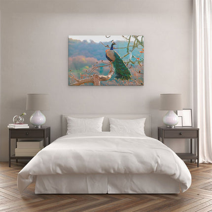 Canvas schilderij slaapkamer Pauw In De Bomen