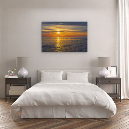 Canvas schilderij slaapkamer Zonsondergang In De Zee