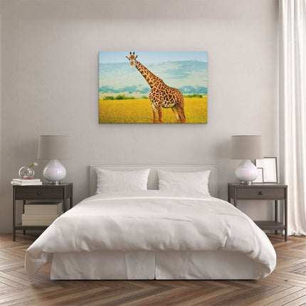 Canvas schilderij slaapkamer Giraffe In Het Veld