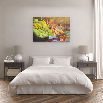 Canvas schilderij slaapkamer Vers Fruit Op De Markt