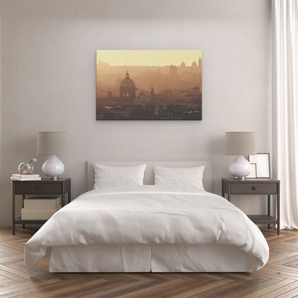 Canvas schilderij slaapkamer Rome Stad bij Zonsopgang