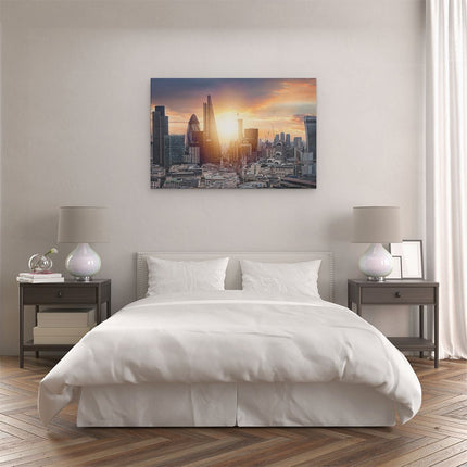 Canvas schilderij slaapkamer Londen Stad bij Zonsopgang