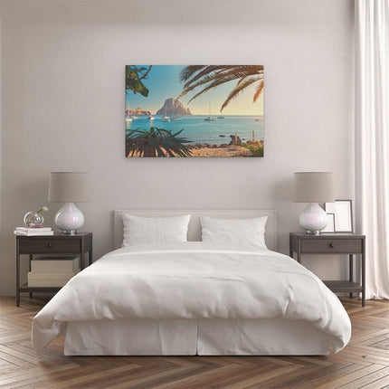 Canvas schilderij slaapkamer Ibiza Cala d'Hort Strand 