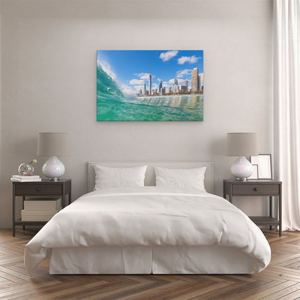 Canvas schilderij slaapkamer Golf aan de Gold Coast 