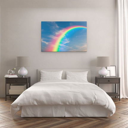 Canvas schilderij slaapkamer Regenboog