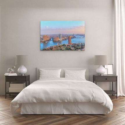 Canvas schilderij slaapkamer De Nijl Rivier in Cairo, Egypte