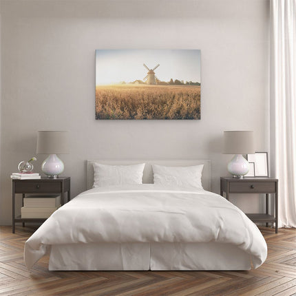 Canvas schilderij slaapkamer Windmolen in het Veld
