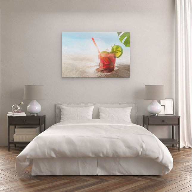 Canvas schilderij slaapkamer Cocktail Mix Drankje op het Strand 