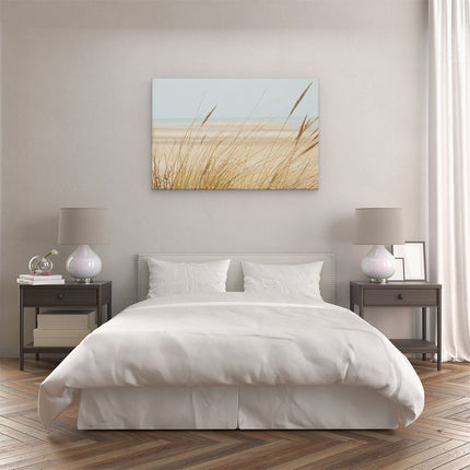 Canvas schilderij slaapkamer Strand en Zee met Begroeiing