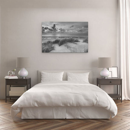 Canvas schilderij slaapkamer Strand en Duinen - Zwart Wit