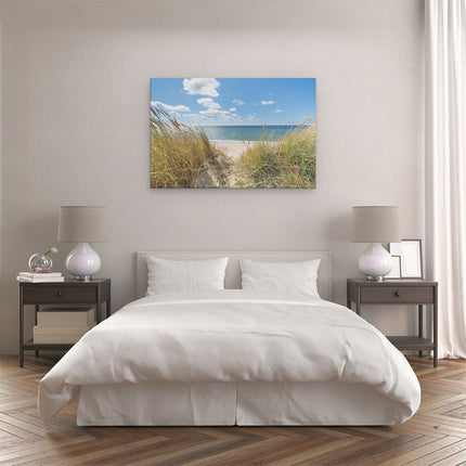 Canvas schilderij slaapkamer Strand en Zee vanuit Duinen
