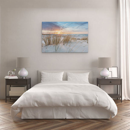Canvas schilderij slaapkamer Strand en Zee vanuit Duinen