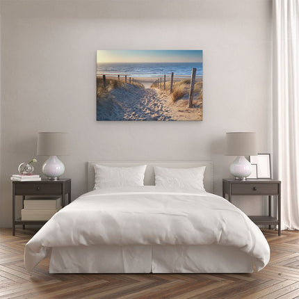 Canvas schilderij slaapkamer Voetpad in de Duinen met Strand en Zee