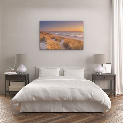 Canvas schilderij slaapkamer Strand en Zee met Zonsondergang