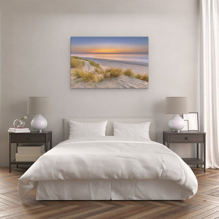 Canvas schilderij slaapkamer Strand en Zee vanuit de Duinen