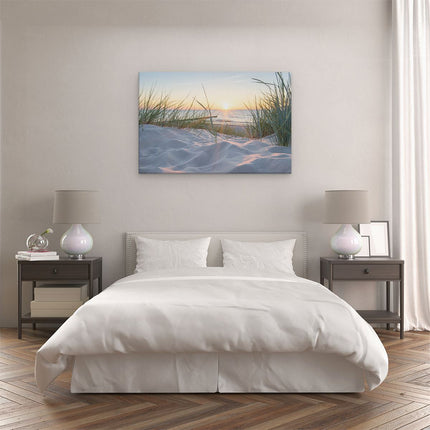 Canvas schilderij slaapkamer Duinen met Strand en Zee
