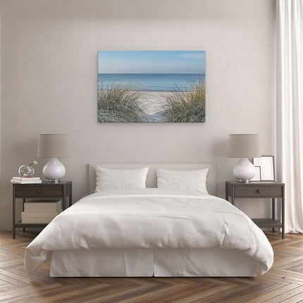 Canvas schilderij slaapkamer Strand en Zee vanuit de Duinen