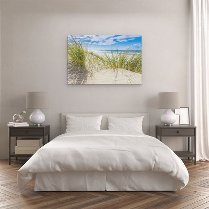 Canvas schilderij slaapkamer Strand en Zee vanuit de Duinen