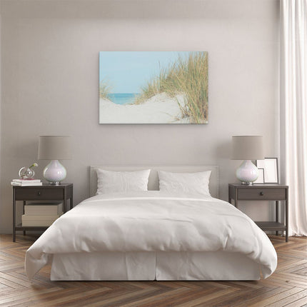 Canvas schilderij slaapkamer Duinplanten met Zand en Zee - Duinen