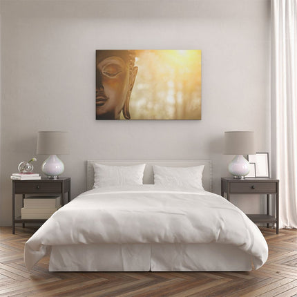 Canvas schilderij slaapkamer Boeddha Beeld met Zon