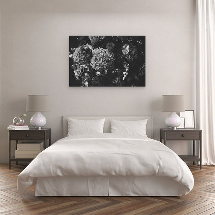Canvas schilderij slaapkamer Boeket Rode Bloemen - Zwart Wit