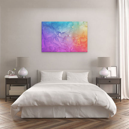 Canvas schilderij slaapkamer Abstracte Kunst - Kleurvol Achtergrond