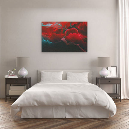 Canvas schilderij slaapkamer Abstracte Kunst - Rode Artistiek