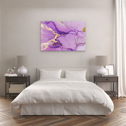 Canvas schilderij slaapkamer Abstracte Kunst - Roze Acryl 
