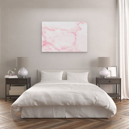 Canvas schilderij slaapkamer Abstracte Kunst - Roze Patroon Marmer