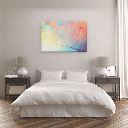 Canvas schilderij slaapkamer Abstracte Kunst - Rood Blauw Geel