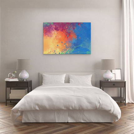 Canvas schilderij slaapkamer Abstracte Kunst - Waterkleuren Structuur