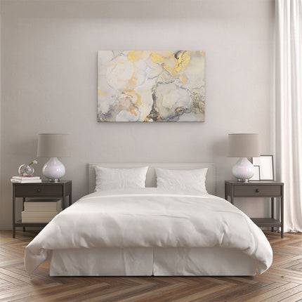 Canvas schilderij slaapkamer Abstracte Kunst - Zwart Grijs Goud