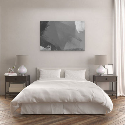 Canvas schilderij slaapkamer Abstracte Kunst - Zwart Oranje Beige - Zwart Wit