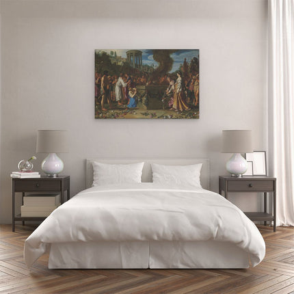 Canvas schilderij slaapkamer De Offerstrijd tussen Orestes en Pylades - Pieter Lastman
