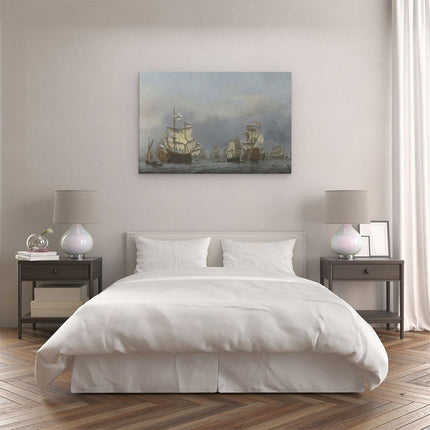 Canvas schilderij slaapkamer De Overgave van de Royal Prince - Willem van de Velde