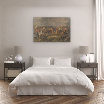 Canvas schilderij slaapkamer De Slag bij Waterloo - Jan Willem Pieneman