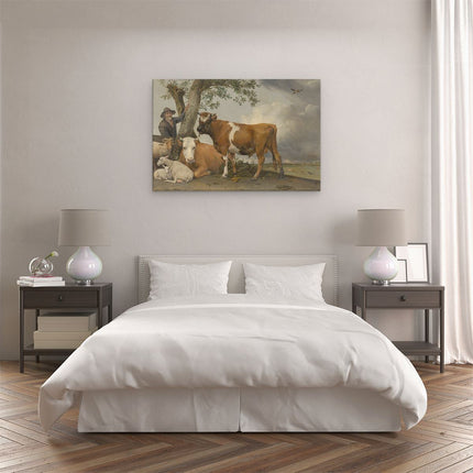 Canvas schilderij slaapkamer De Stier - Paulus Potter