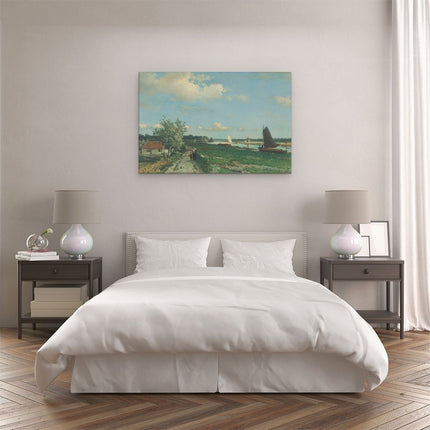 Canvas schilderij slaapkamer De Trekvliet bij Rijswijk - Jan Hendrik Weissenbruch
