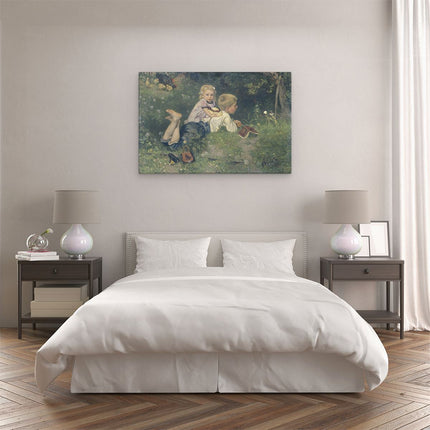 Canvas schilderij slaapkamer De Vlinders - August Allebé