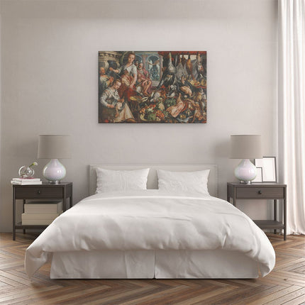 Canvas schilderij slaapkamer De Welvoorziene Keuken - Joachim Bueckelaer