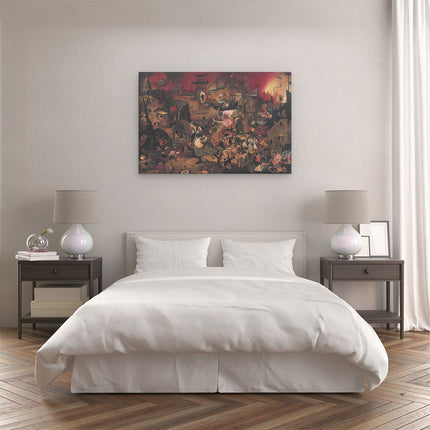 Canvas schilderij slaapkamer Dulle Griet - Pieter Brueghel de Oude