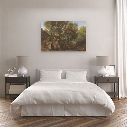 Canvas schilderij slaapkamer Gezicht in het Park van de Villa Chigi bij Ariccia - Abraham Teerlink
