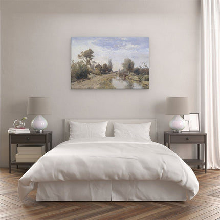 Canvas schilderij slaapkamer Landschap bij Kortenhoef - Paul Joseph Constantin Gabriël